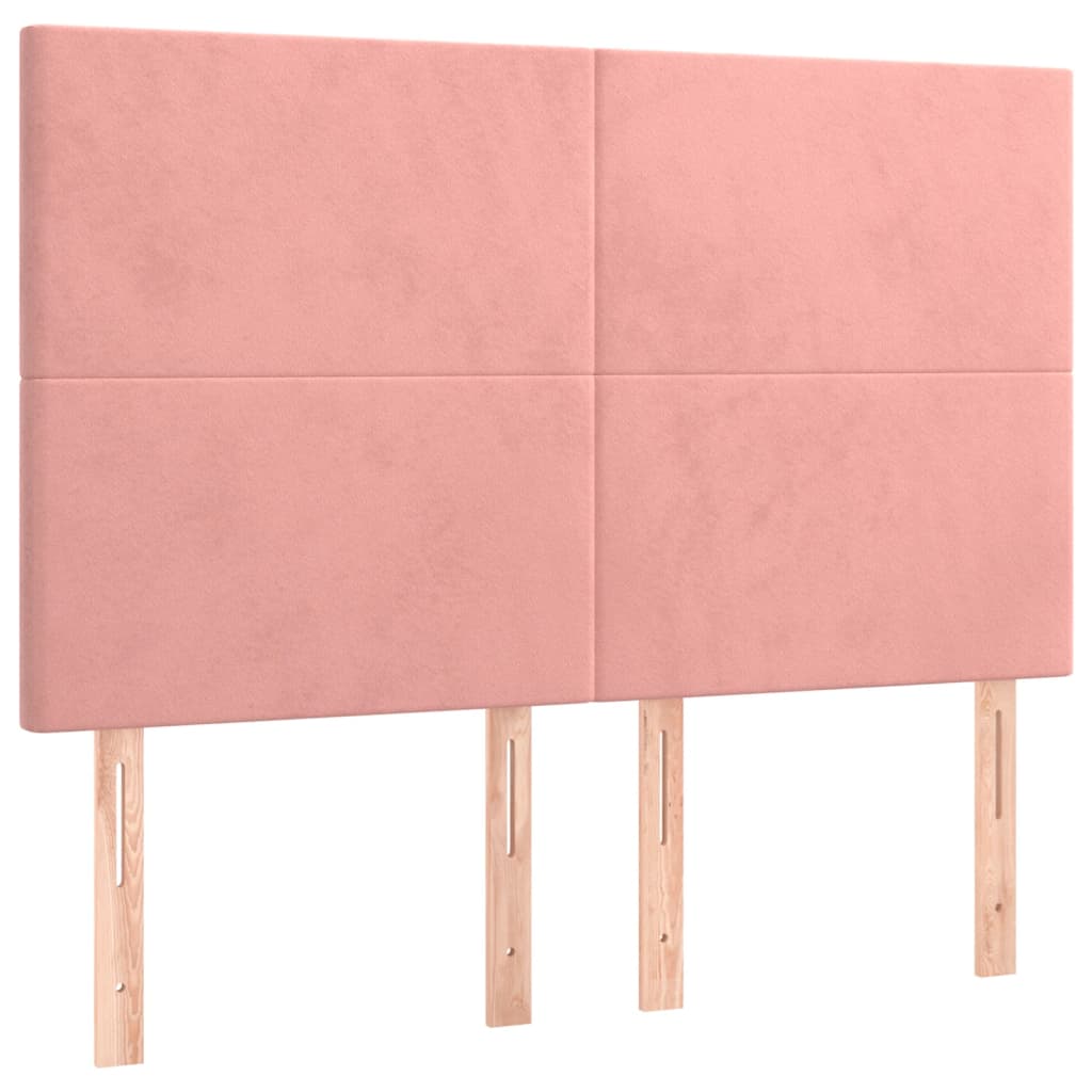 Cadre de lit sans matelas rose 140x200 cm velours - XIOS