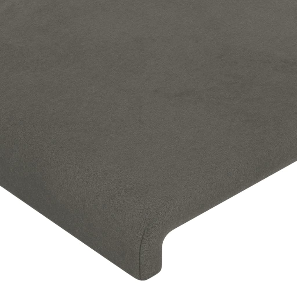 Cadre de lit sans matelas gris foncé 160x200 cm velours - XIOS