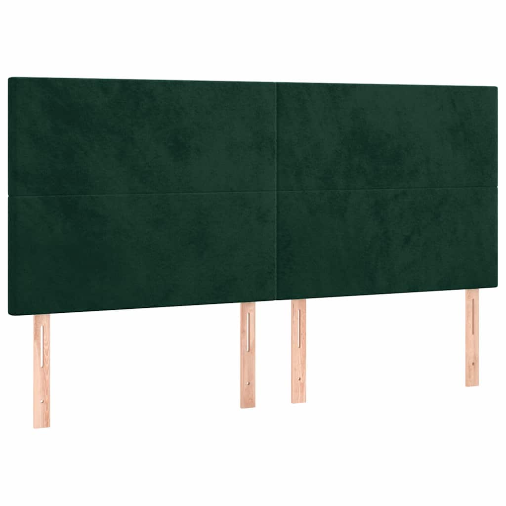 Cadre de lit sans matelas vert foncé 160x200 cm velours - XIOS