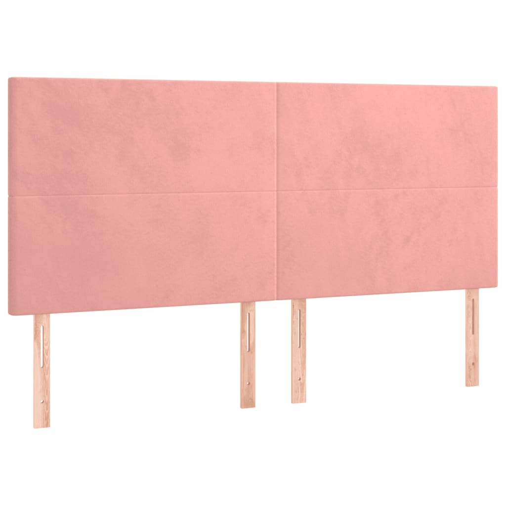 Cadre de lit sans matelas rose 160x200 cm velours - XIOS