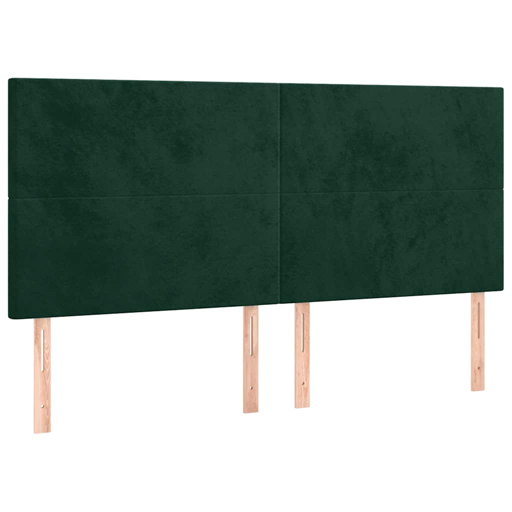 Cadre de lit sans matelas vert foncé velours - XIOS