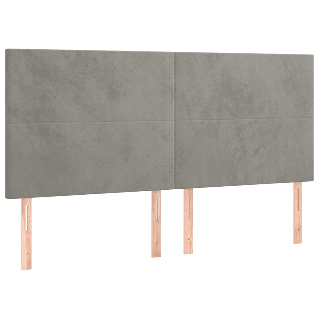 Cadre de lit sans matelas gris clair 200x200 cm velours - XIOS