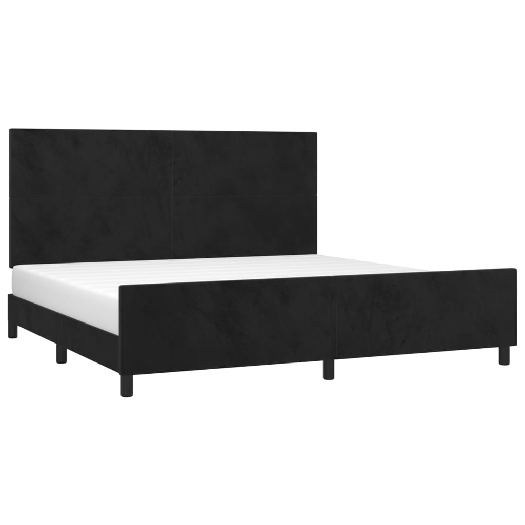 Cadre de lit sans matelas noir 200x200 cm velours - XIOS