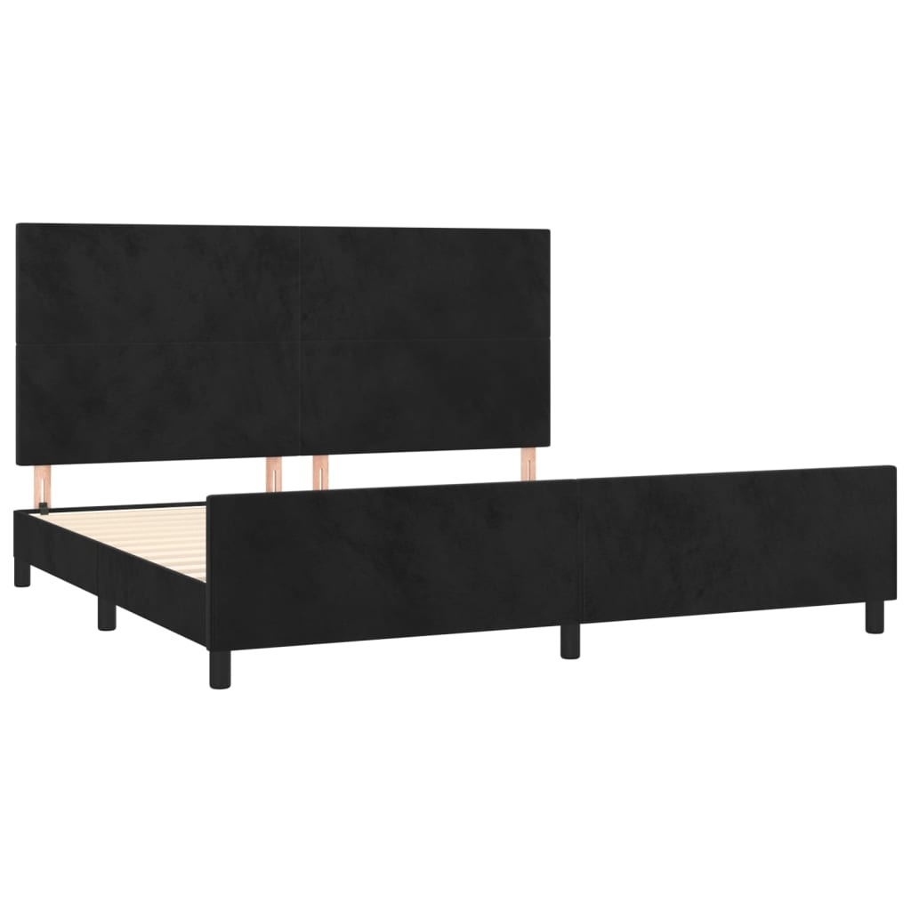Cadre de lit sans matelas noir 200x200 cm velours - XIOS