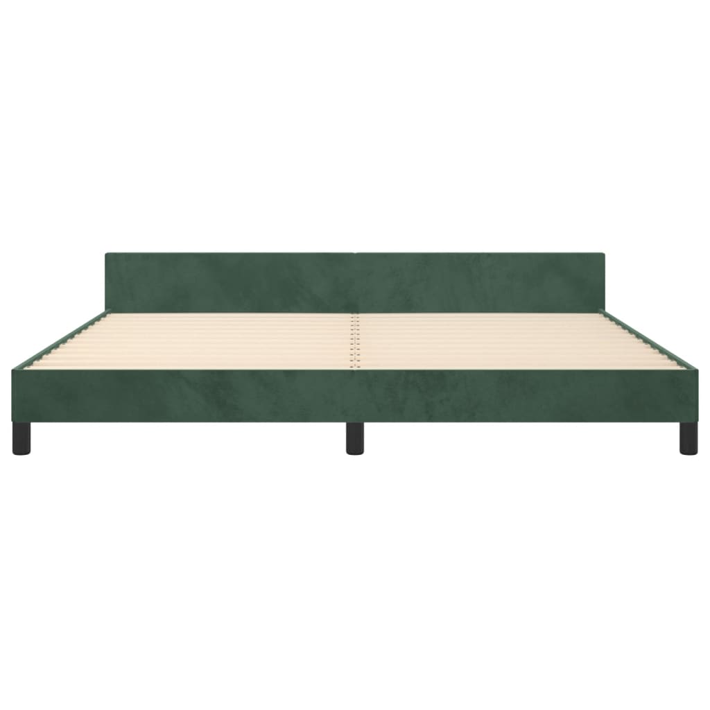 Cadre de lit sans matelas vert foncé 200x200 cm velours - XIOS
