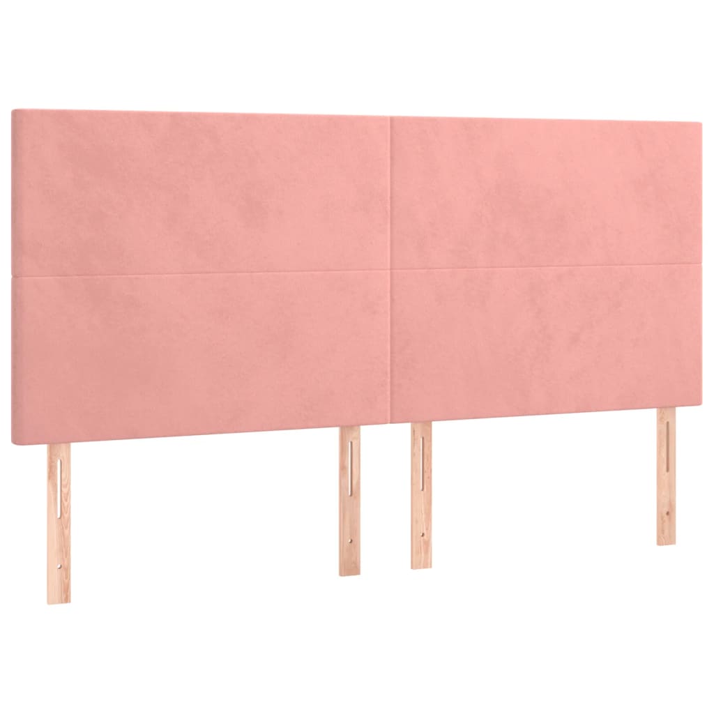 Cadre de lit sans matelas rose 200x200 cm velours - XIOS