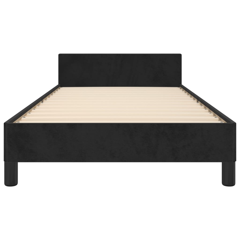 Cadre de lit sans matelas noir 90x190 cm velours - XIOS