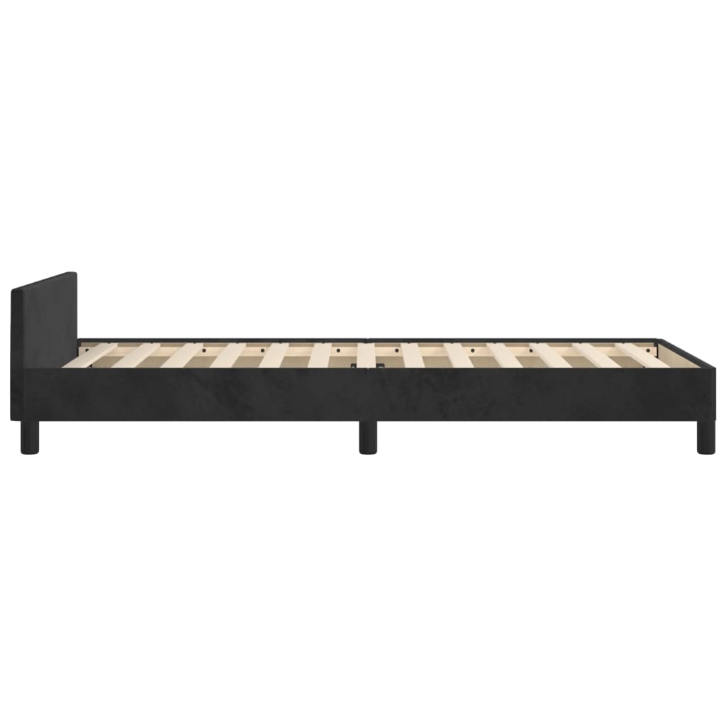 Cadre de lit sans matelas noir 90x190 cm velours - XIOS