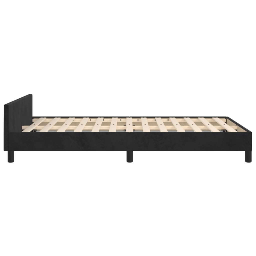 Cadre de lit sans matelas noir 120x200 cm velours - XIOS