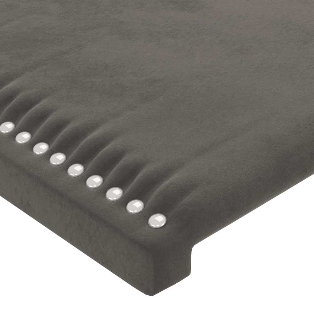 Cadre de lit sans matelas gris foncé 140x190 cm velours
