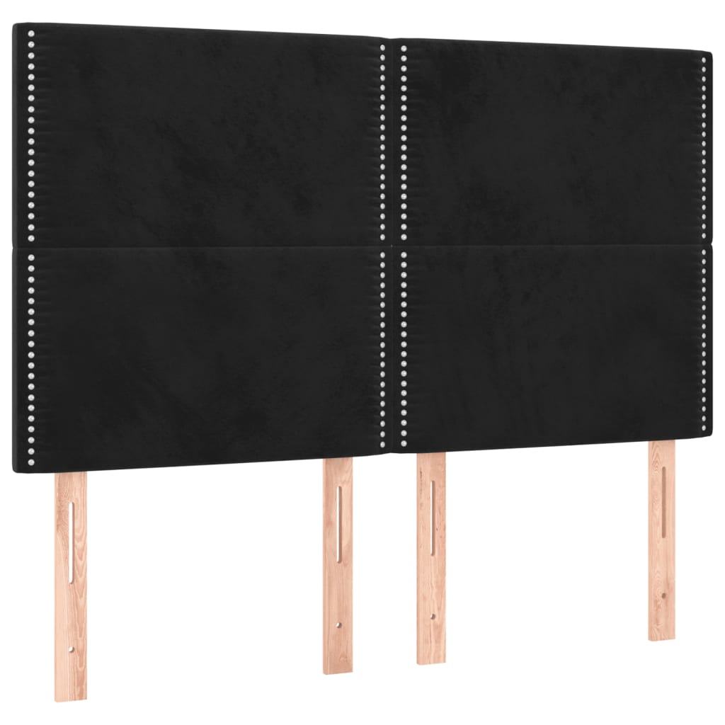 Cadre de lit sans matelas noir 140x190 cm velours - XIOS