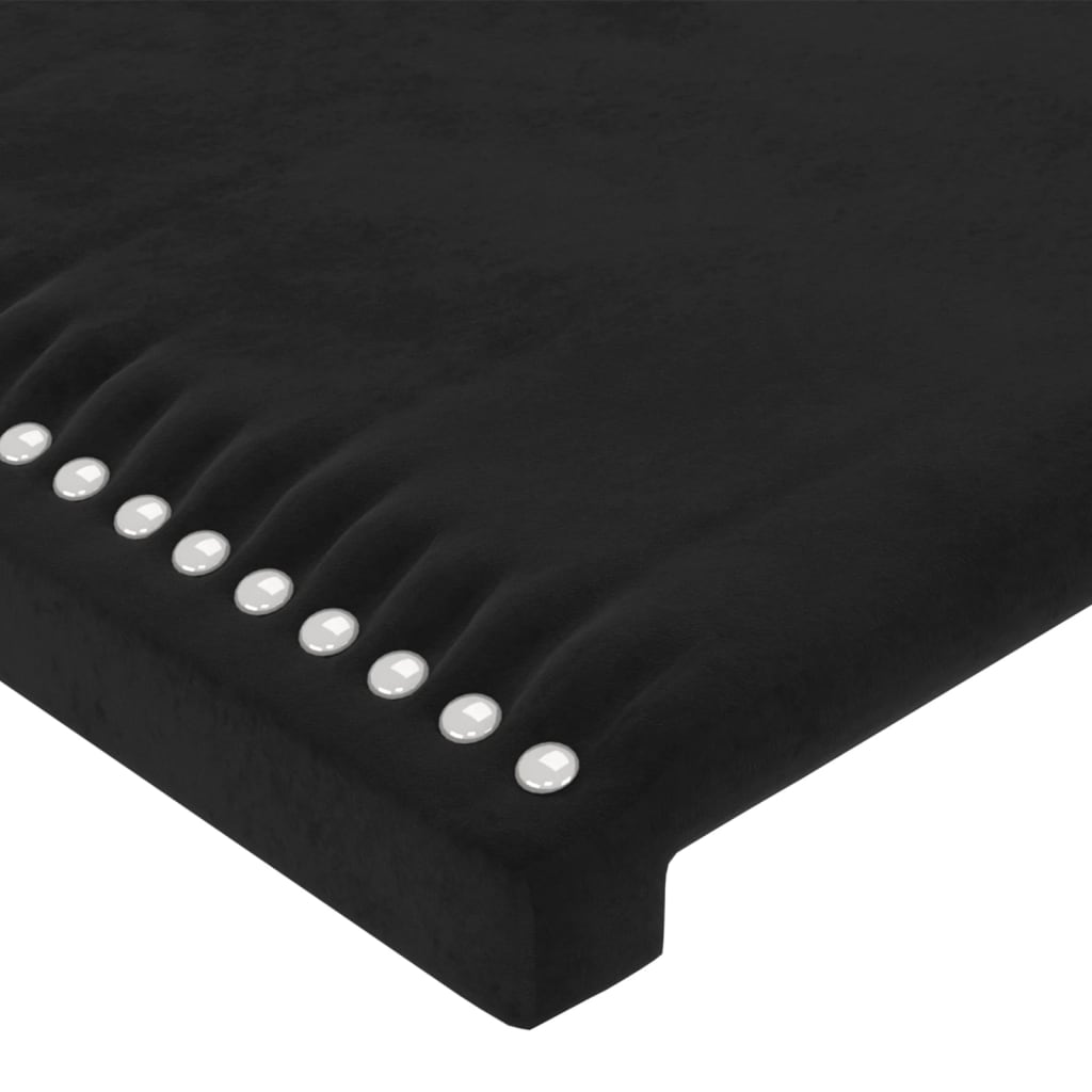 Cadre de lit sans matelas noir 140x190 cm velours - XIOS