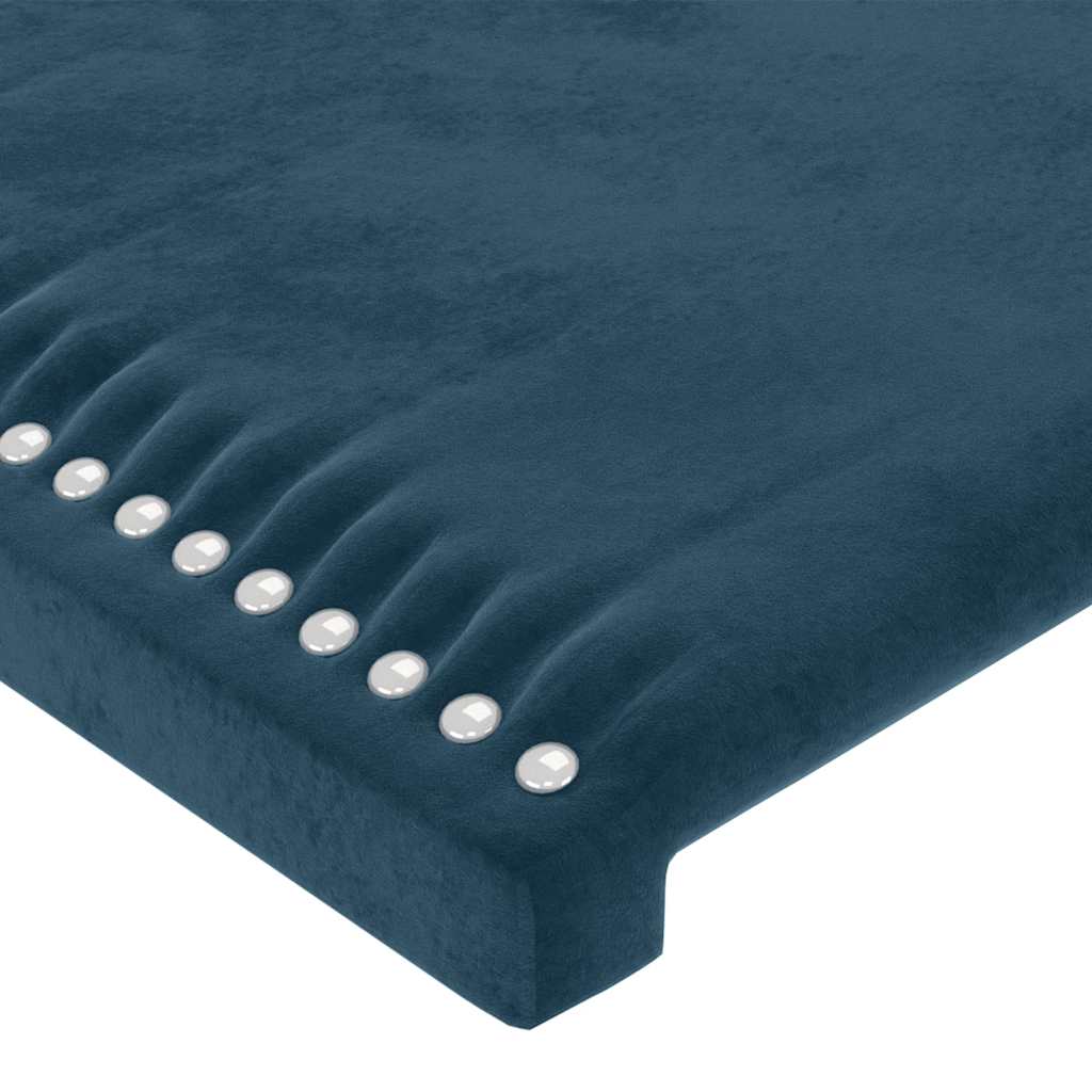 Cadre de lit sans matelas bleu foncé 160x200 cm velours - XIOS