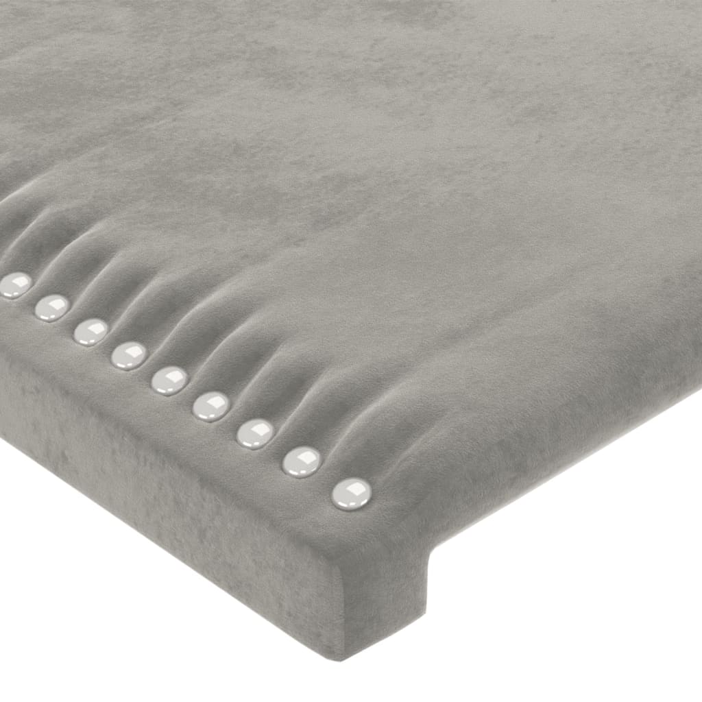 Cadre de lit sans matelas gris clair 200x200 cm velours - XIOS