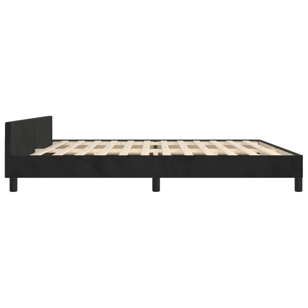 Cadre de lit sans matelas noir 200x200 cm velours - XIOS