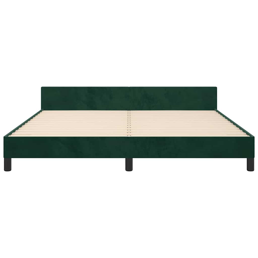 Cadre de lit sans matelas vert foncé 200x200 cm velours - XIOS