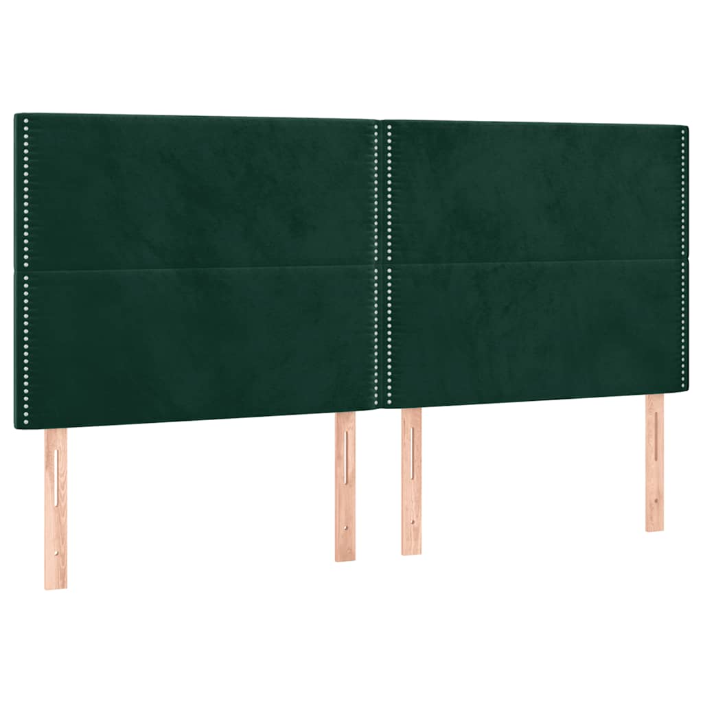 Cadre de lit sans matelas vert foncé 200x200 cm velours - XIOS