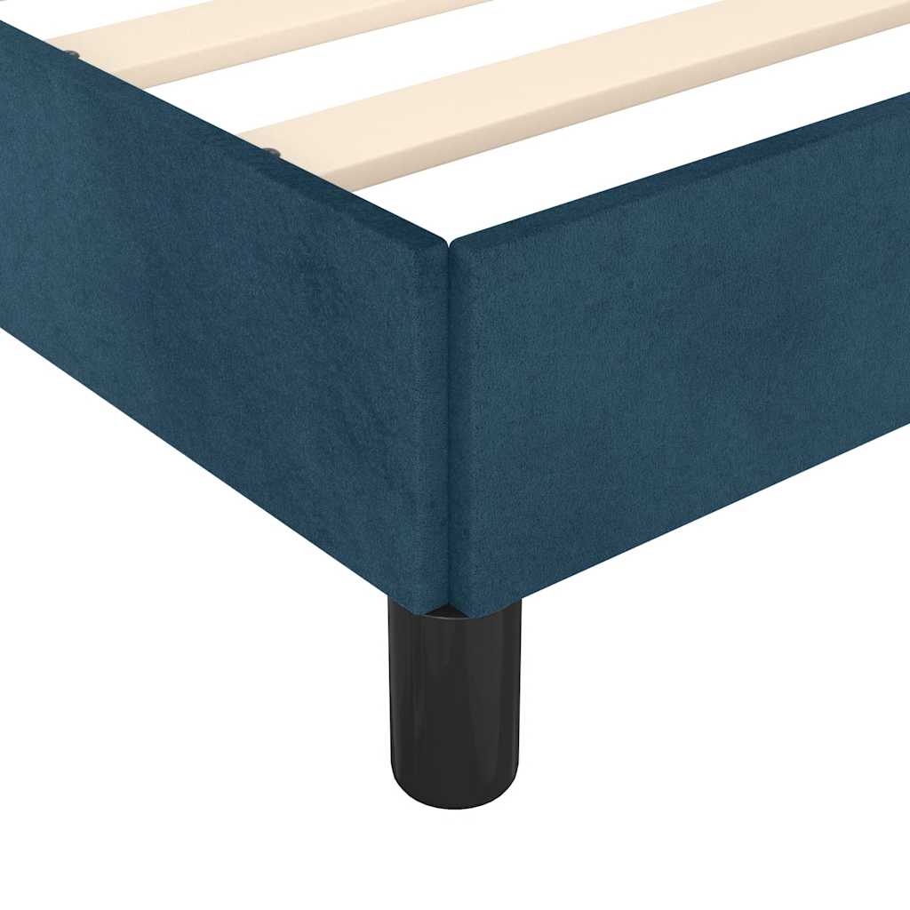 Cadre de lit sans matelas bleu foncé 200x200 cm velours - XIOS