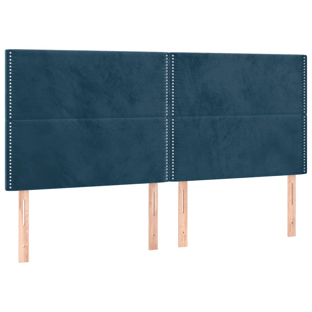 Cadre de lit sans matelas bleu foncé 200x200 cm velours - XIOS