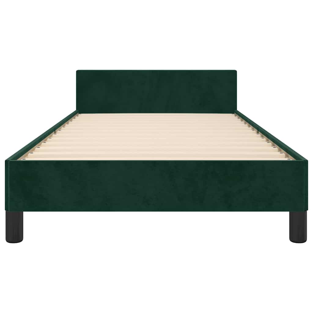 Cadre de lit sans matelas vert foncé 80x200 cm velours - XIOS