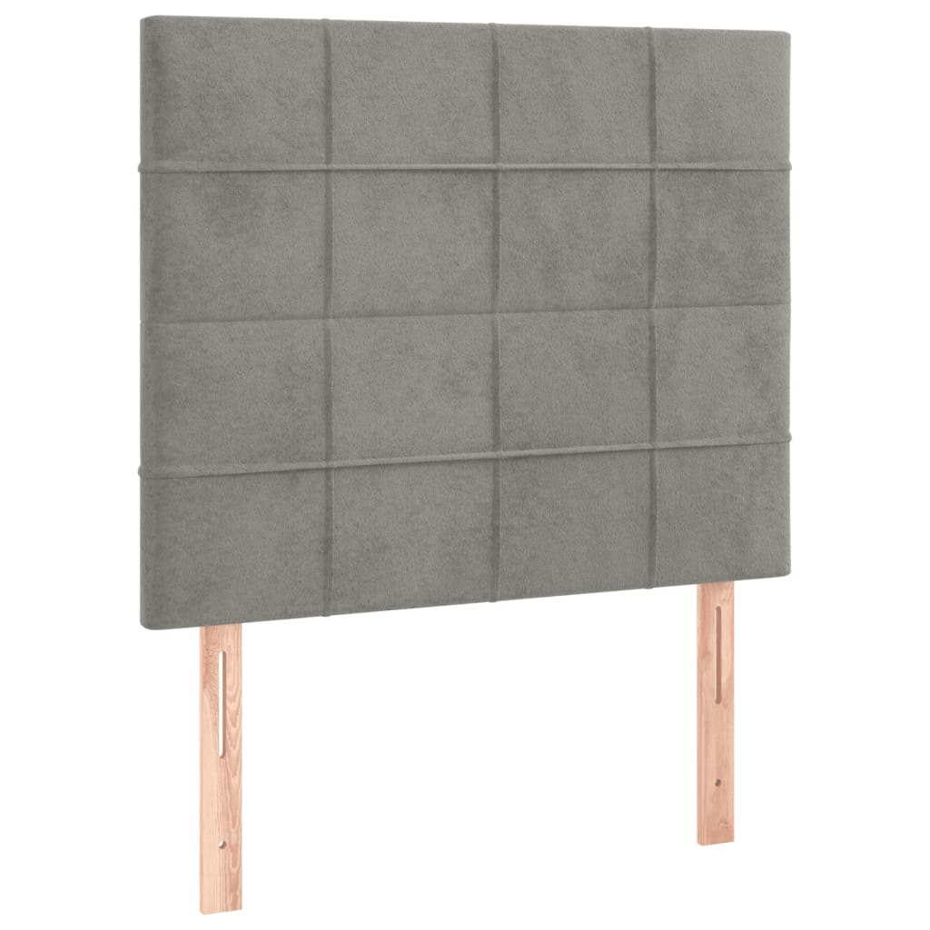 Cadre de lit sans matelas gris clair 90x190 cm velours - XIOS