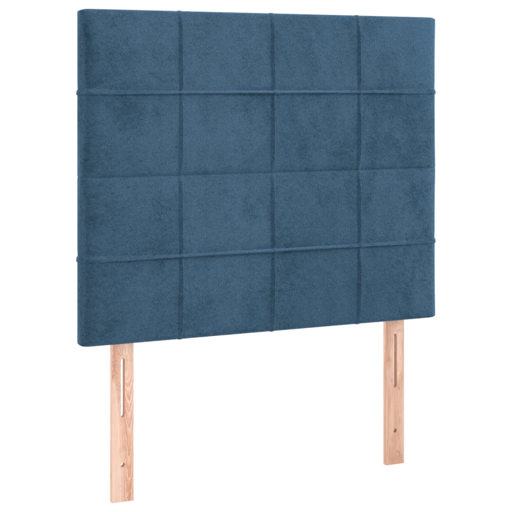Cadre de lit sans matelas bleu foncé 100x200 cm velours - XIOS