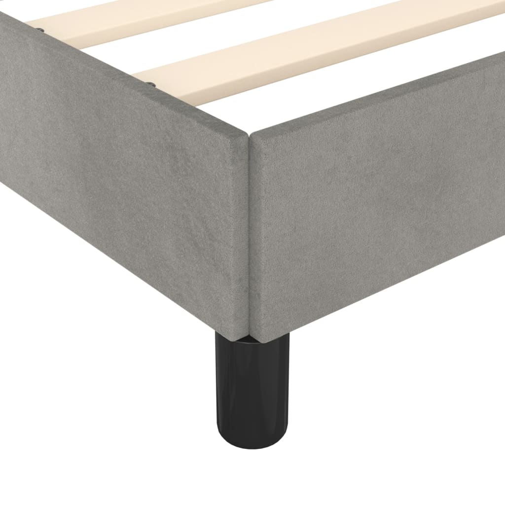 Cadre de lit sans matelas gris clair 140x190 cm velours - XIOS