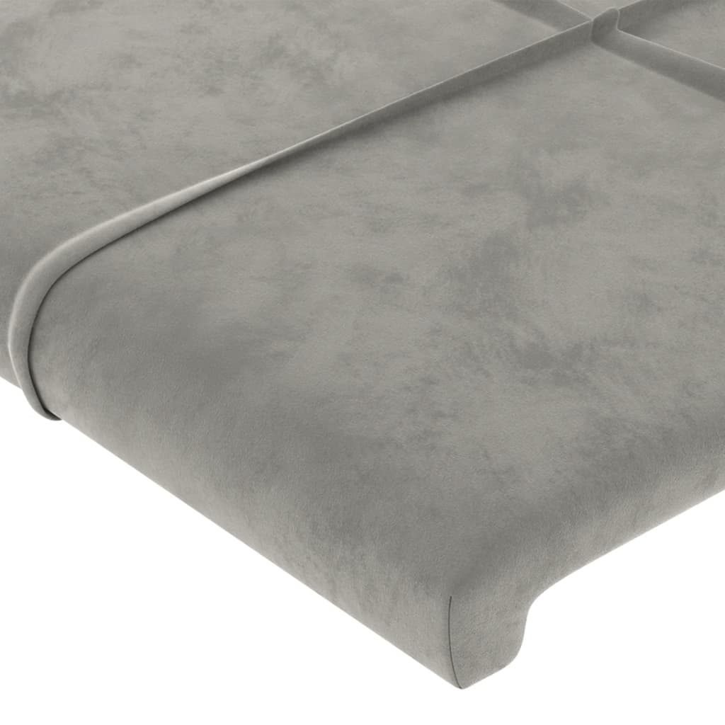 Cadre de lit sans matelas gris clair 140x190 cm velours - XIOS