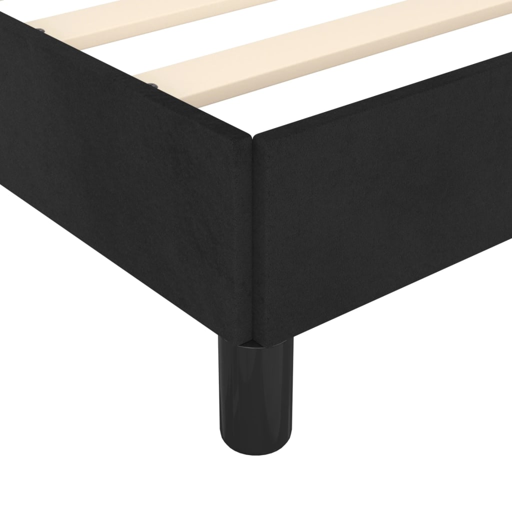 Cadre de lit sans matelas noir 140x190 cm velours - XIOS