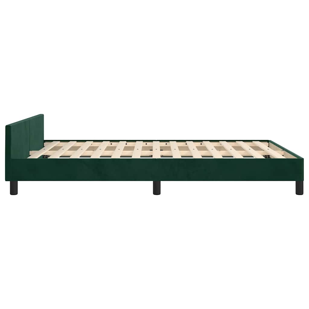 Cadre de lit sans matelas vert foncé 140x190 cm velours - XIOS