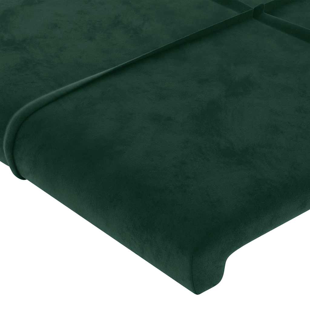 Cadre de lit sans matelas vert foncé 140x190 cm velours