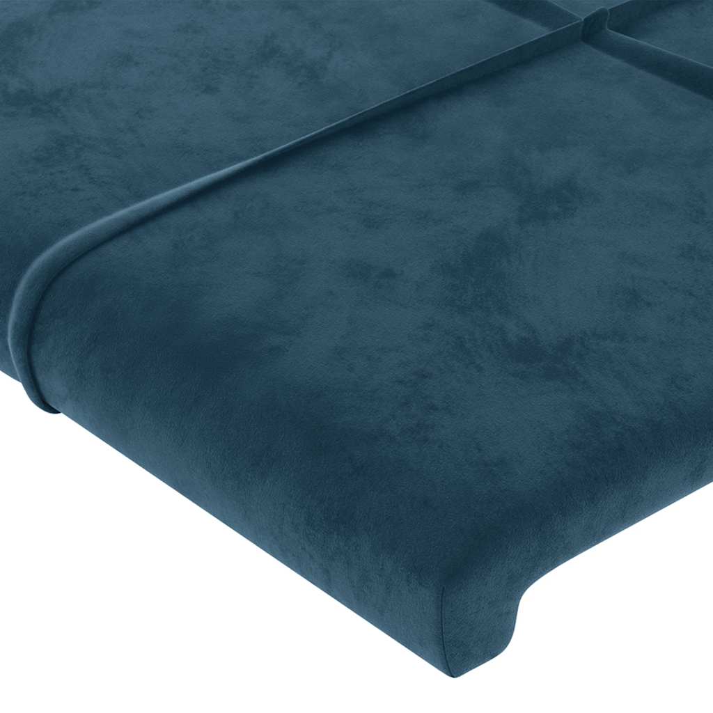 Cadre de lit sans matelas bleu foncé 140x190 cm velours - XIOS