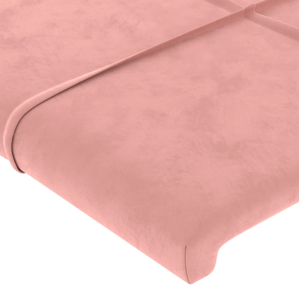 Cadre de lit sans matelas rose 140x190 cm velours - XIOS