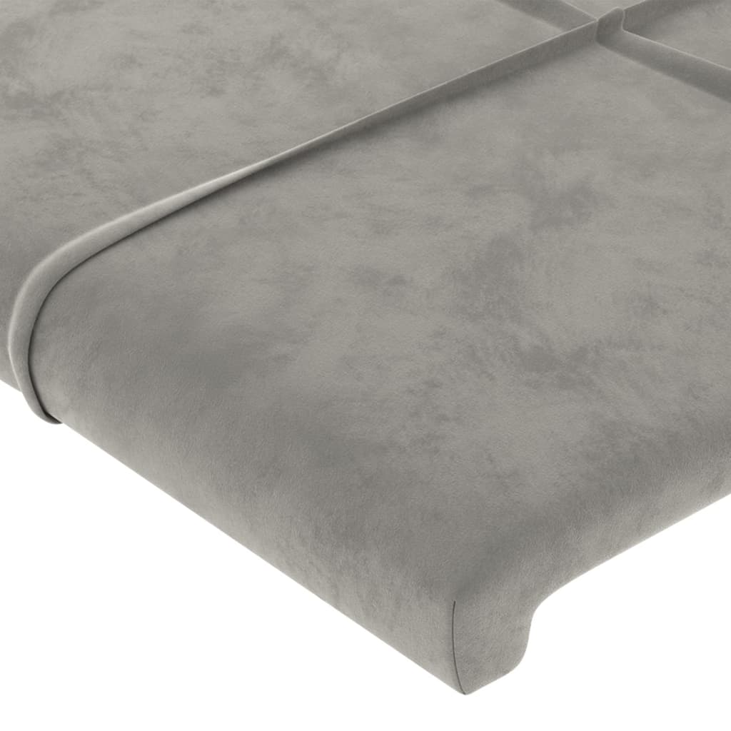 Cadre de lit sans matelas gris clair 140x200 cm velours - XIOS