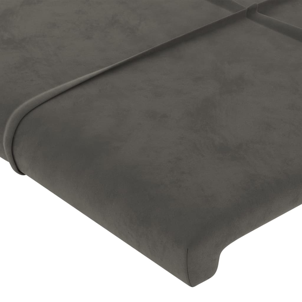 Cadre de lit sans matelas gris foncé 140x200 cm velours - XIOS