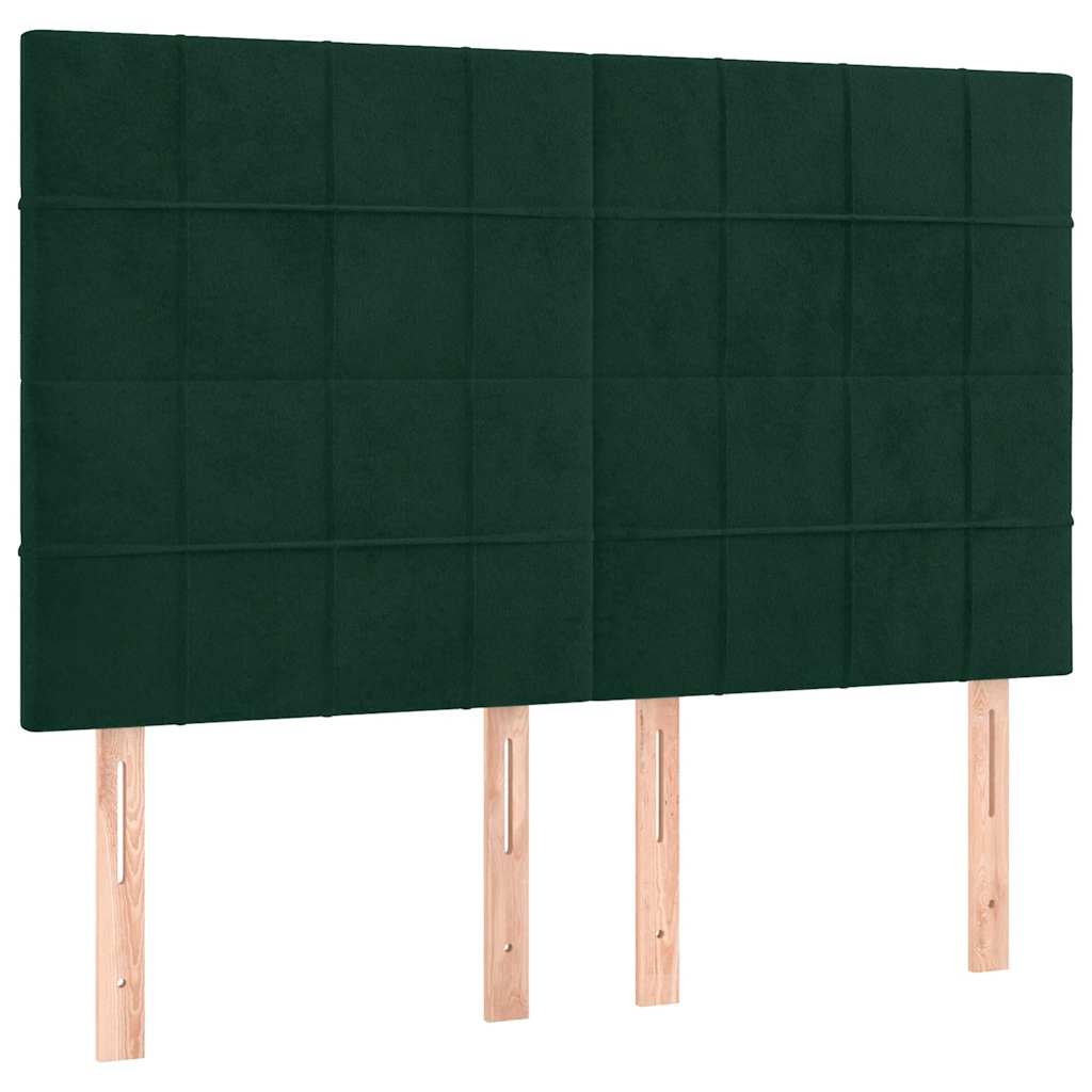 Cadre de lit sans matelas vert foncé 140x200 cm velours