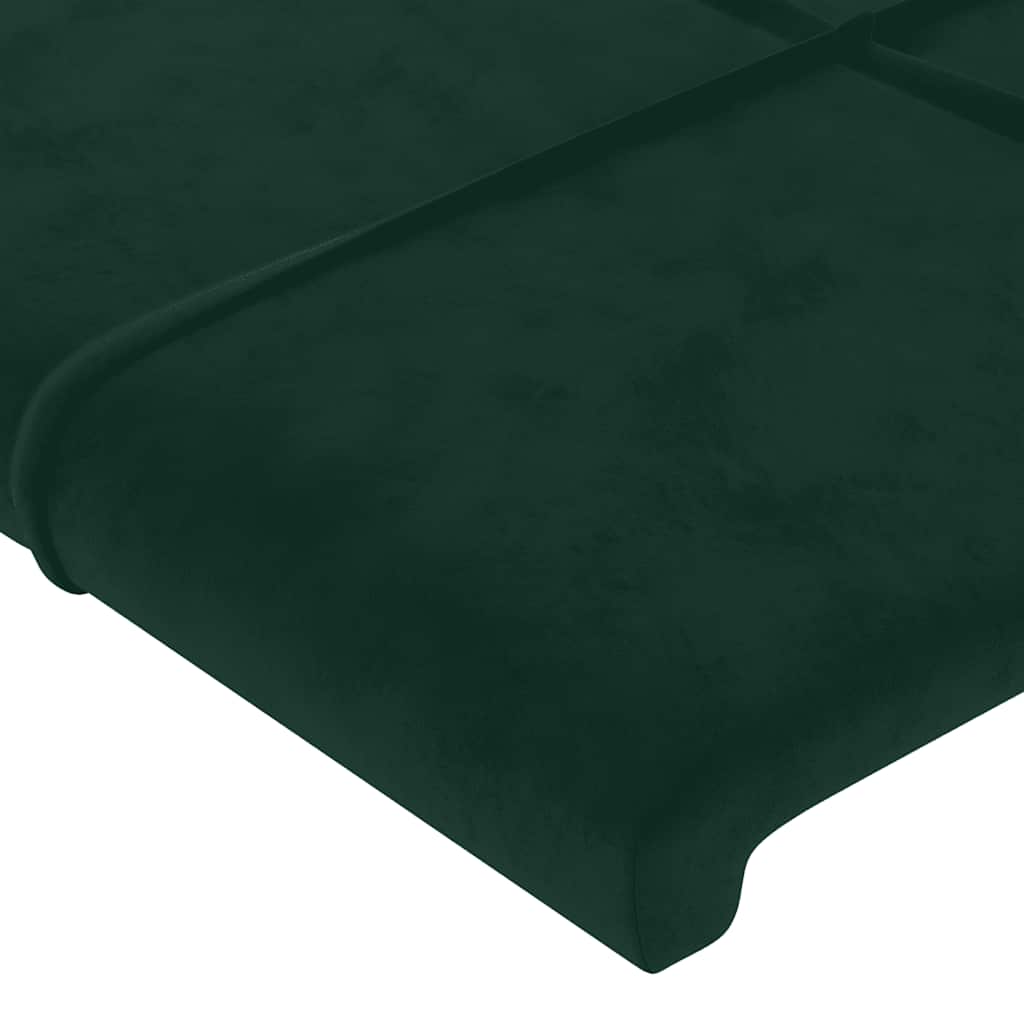 Cadre de lit sans matelas vert foncé 140x200 cm velours