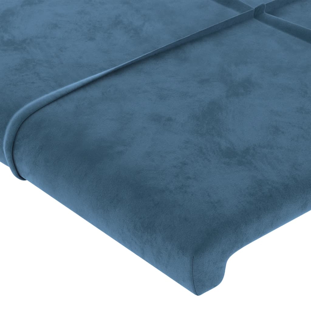 Cadre de lit sans matelas bleu foncé 140x200 cm velours - XIOS