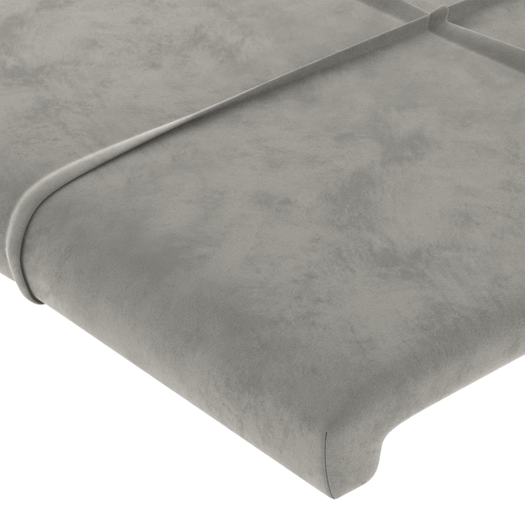 Cadre de lit sans matelas gris clair 160x200 cm velours - XIOS