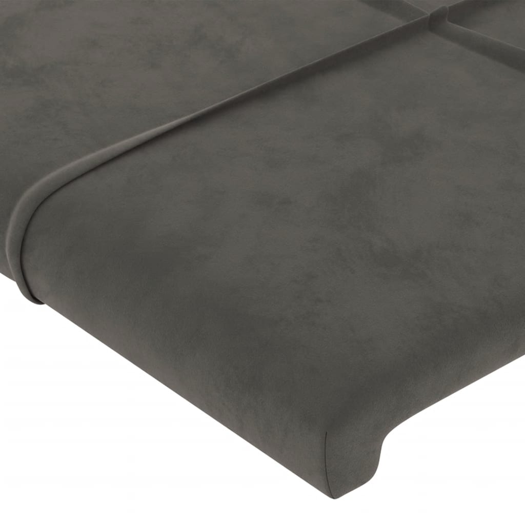 Cadre de lit sans matelas gris foncé 160x200 cm velours - XIOS