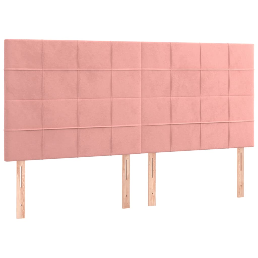 Cadre de lit sans matelas rose 160x200 cm velours - XIOS