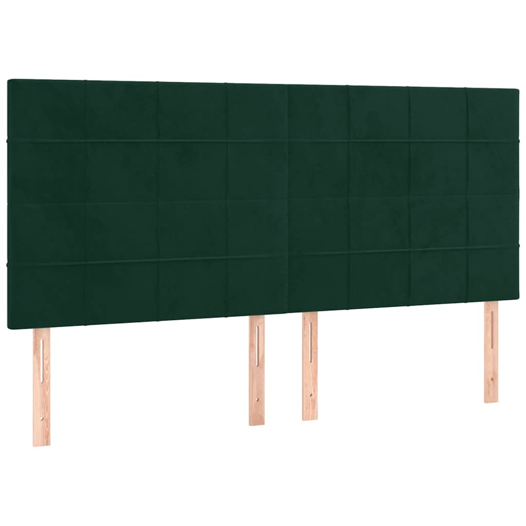 Cadre de lit sans matelas vert foncé velours - XIOS