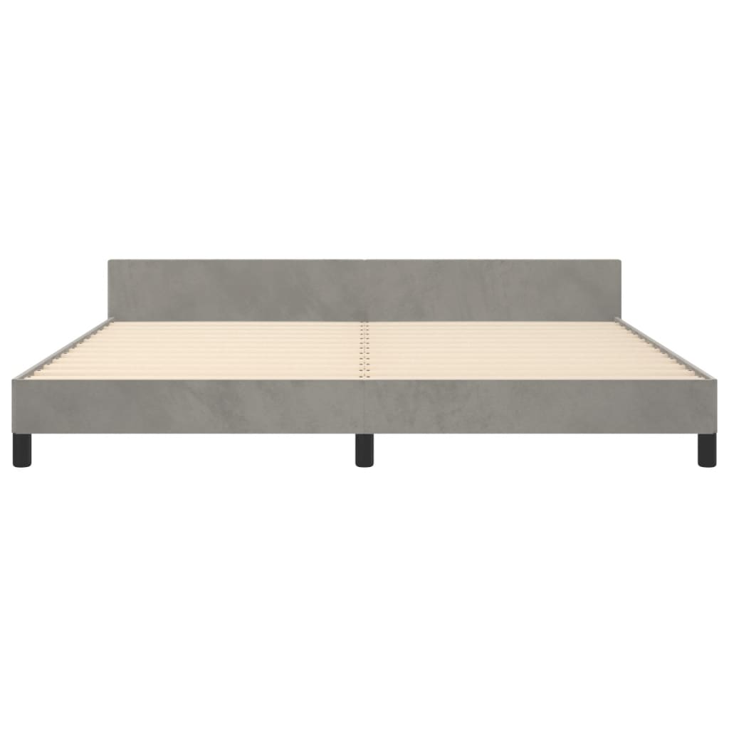 Cadre de lit sans matelas gris clair 200x200 cm velours - XIOS