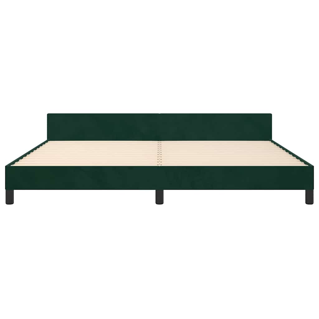 Cadre de lit sans matelas vert foncé 200x200 cm velours - XIOS
