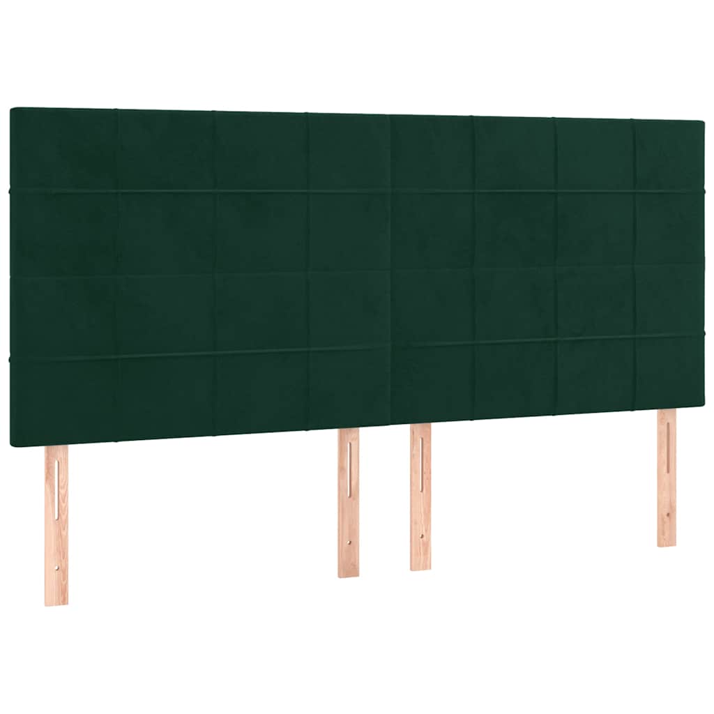 Cadre de lit sans matelas vert foncé 200x200 cm velours - XIOS