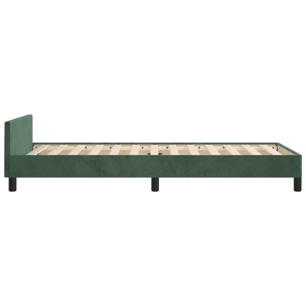 Cadre de lit sans matelas vert foncé 80x200 cm velours - XIOS