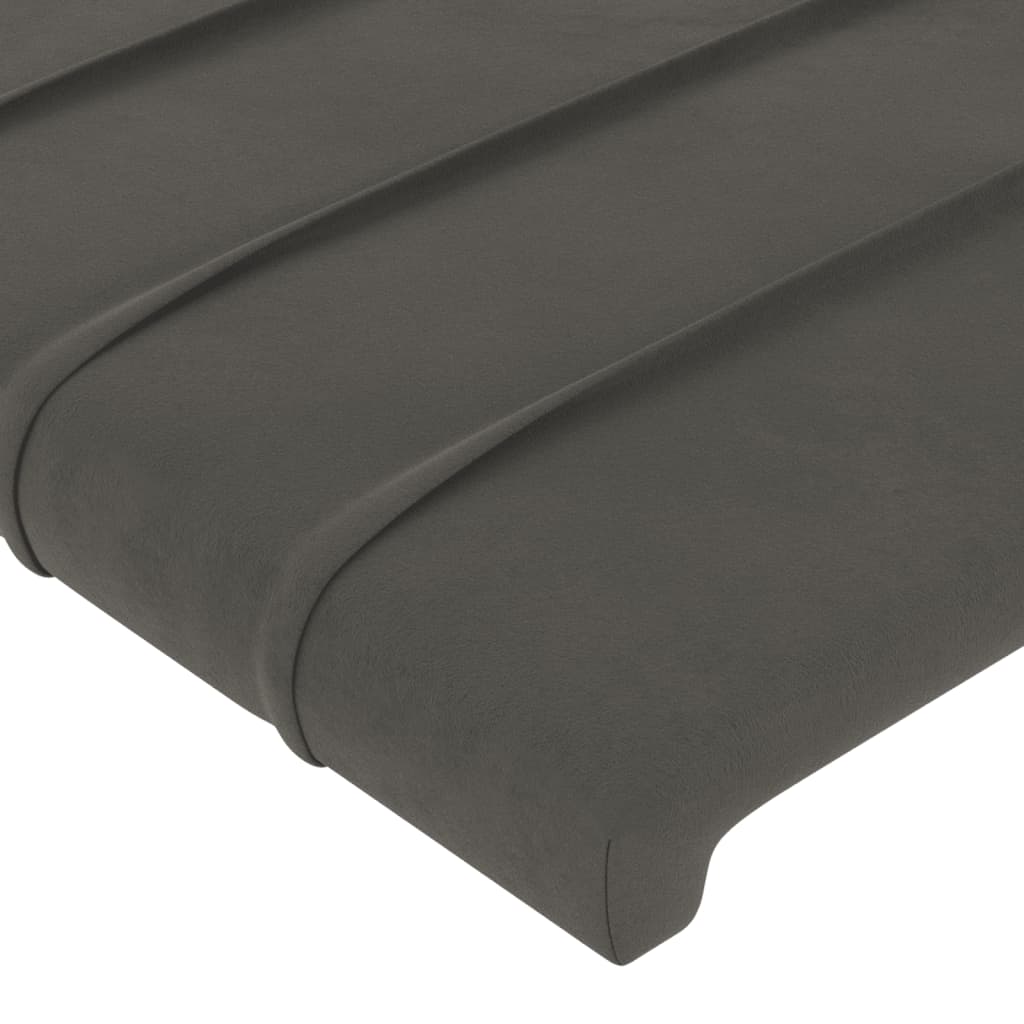 Cadre de lit sans matelas gris foncé 120x200 cm velours - XIOS
