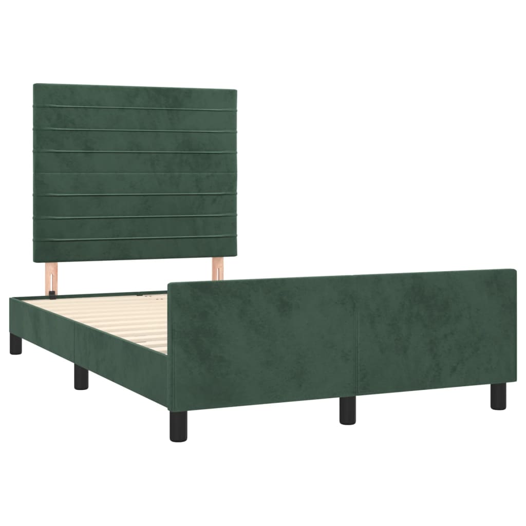 Cadre de lit sans matelas vert foncé 120x200 cm velours - XIOS