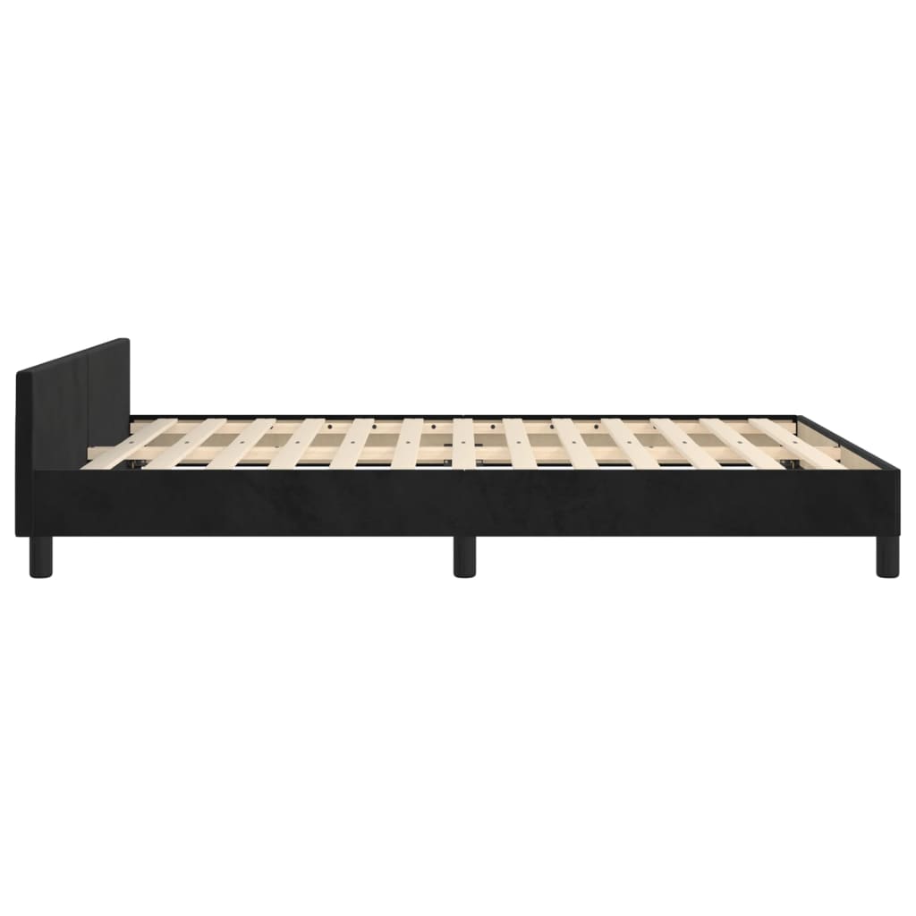 Cadre de lit sans matelas noir 140x190 cm velours - XIOS