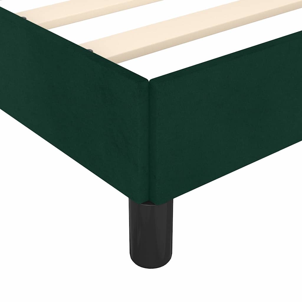 Cadre de lit sans matelas vert foncé 140x190 cm velours - XIOS